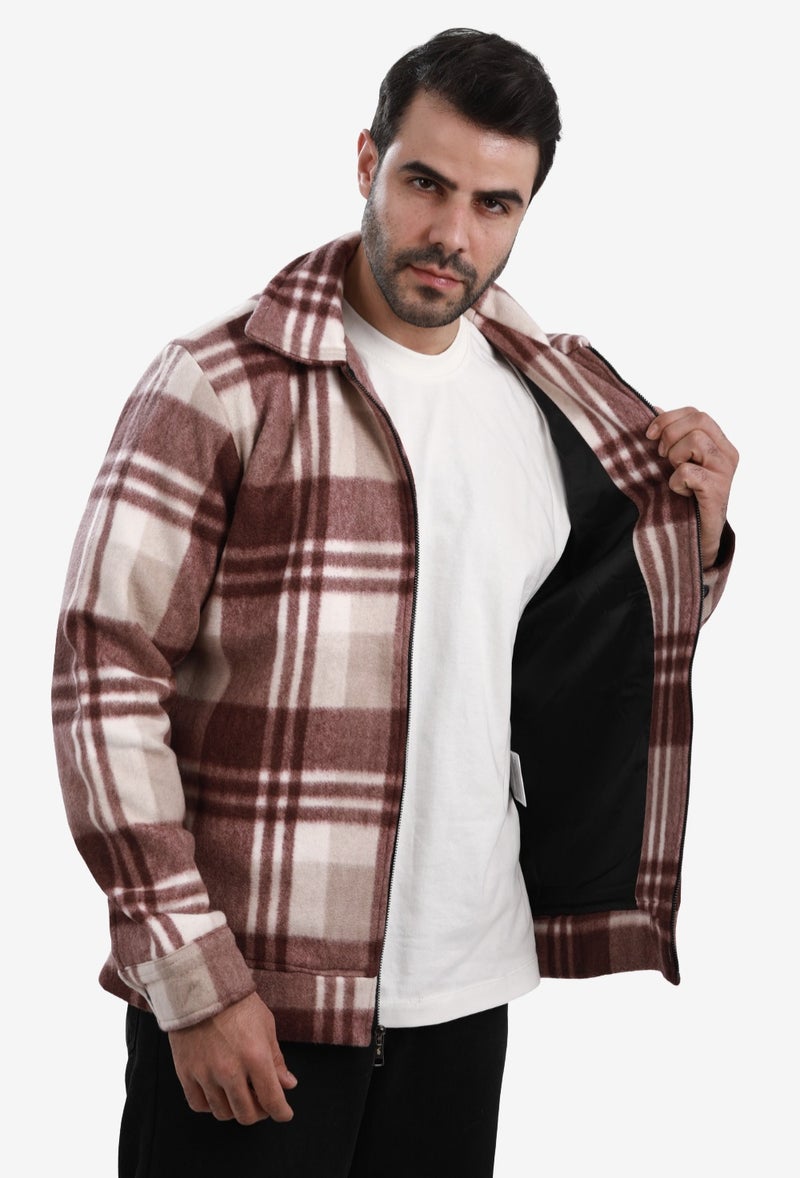 WHITE RABBIT Men’s Plaid Wool Blend Zip Jacket - Image 3